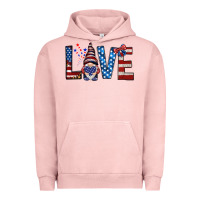 Pigment Salmon 4th Of July love gnome Urban Hoodie - HowdyJamesFarm