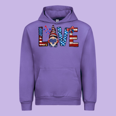 4th Of July Love Gnome Urban Hoodie Designed By Howdyjamesfarm