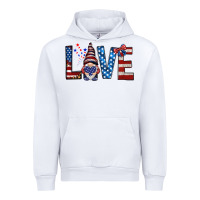 White 4th Of July love gnome Urban Hoodie - HowdyJamesFarm