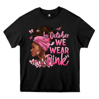Black in october we wear pink Heavy Core Tee - BarkalooDesign