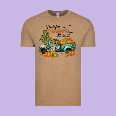 Grateful Thankful Blessed Vintage Tee Designed By Jahusdesignshop