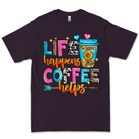 Plum life happens coffee helps Premium Tee - Zillion Design Studio