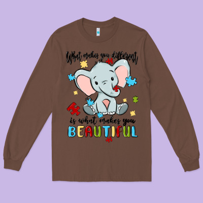 What Makes You Different Is What Makes You Beautif Long Sleeve Tee Designed By Maliassmallbusiness