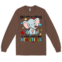 Chestnut what makes you different is what makes you beautif Long Sleeve Tee - MaliasSmallBusiness