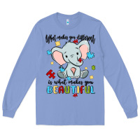 Colony Blue what makes you different is what makes you beautif Long Sleeve Tee - MaliasSmallBusiness