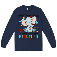 Navy what makes you different is what makes you beautif Long Sleeve Tee - MaliasSmallBusiness