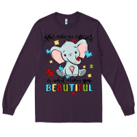 Plum what makes you different is what makes you beautif Long Sleeve Tee - MaliasSmallBusiness