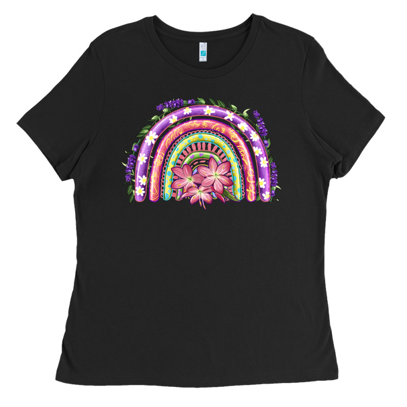 Easter Floral Spring Rainbow Ladies Tee by RanaPortraitStore | Teevron