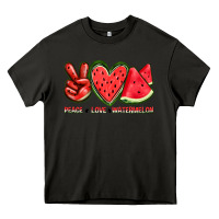 Asphalt peace love watermelon Heavy Core Tee - texasbilliewilder