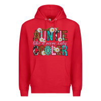Red Auntie Like a Mom Only Cooler Premium Hoodie - texasbilliewilder