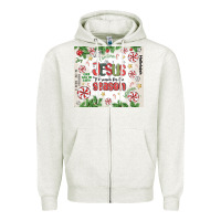 Oatmeal Heather christian christmas  jesus the reason Zipper Hoodie - MaliasSmallBusiness