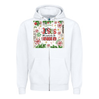 White christian christmas  jesus the reason Zipper Hoodie - MaliasSmallBusiness