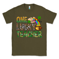 Army Green one lucky teacher st patricks Classic Tee - NancyCooperArtShop