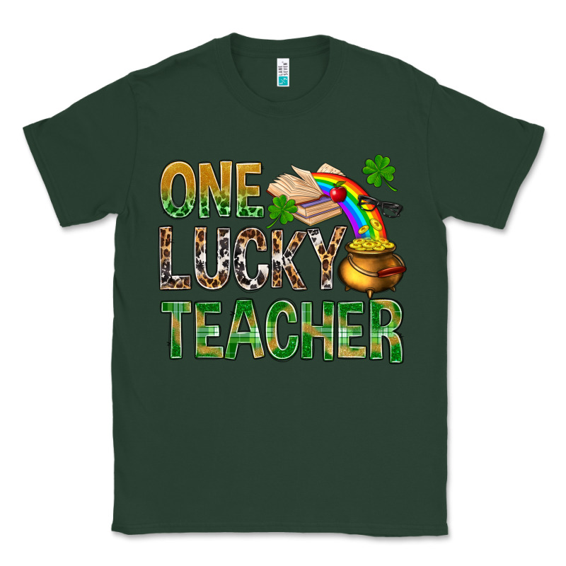 One Lucky Teacher St Patricks Classic Tee by NancyCooperArtShop | Teevron