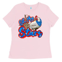 Bubblegum Pink oh my stars chicken Ladies Tee - Zillion Design Studio