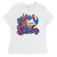 White oh my stars chicken Ladies Tee - Zillion Design Studio
