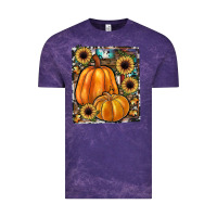 Cloud Purple sunflowers, pumpkin, cowhide, serape Vintage Tee - JahusDesignShop