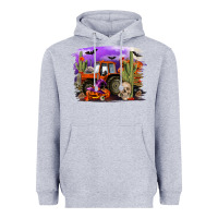 Heather Grey Halloween tractor Heavyweight Hoodie - RanaPortraitStore
