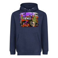 Navy Halloween tractor Heavyweight Hoodie - RanaPortraitStore