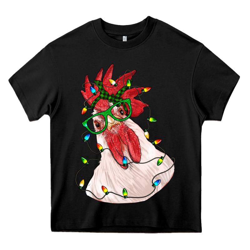 Christmas Rooster With Lights Heavy Core Tee by RanaPortraitStore | Teevron