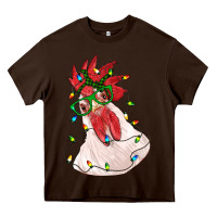 Chocolate Brown christmas rooster with lights Heavy Core Tee - RanaPortraitStore