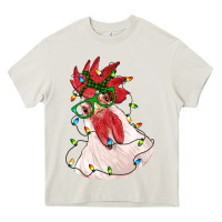 Cream christmas rooster with lights Heavy Core Tee - RanaPortraitStore