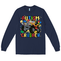Navy autism crusher Long Sleeve Tee - MaliasSmallBusiness
