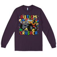 Plum autism crusher Long Sleeve Tee - MaliasSmallBusiness