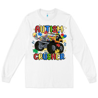 White autism crusher Long Sleeve Tee - MaliasSmallBusiness