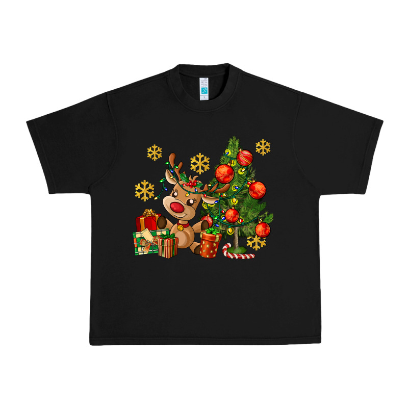 Reindeer And Christmas Tree Urban Heavy Tee by AdoDesignShop | Teevron