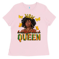 Bubblegum Pink beautiful black queen Ladies Tee - texasbilliewilder