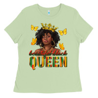 Matcha beautiful black queen Ladies Tee - texasbilliewilder