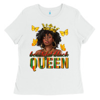 White beautiful black queen Ladies Tee - texasbilliewilder