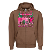 Chestnut i'm dreaming of a pink christmas flamingo Zipper Hoodie - MaliasSmallBusiness