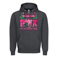 Smoke i'm dreaming of a pink christmas flamingo Zipper Hoodie - MaliasSmallBusiness
