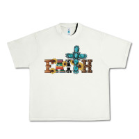Pistachio western gemstone cross faith Urban Heavy Tee - Artiststas