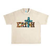 Sandshell western gemstone cross faith Urban Heavy Tee - Artiststas