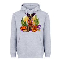 Heather Grey Halloween german shepherd Heavyweight Hoodie - RanaPortraitStore