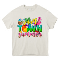 Cream small town summer tbw Heavy Core Tee - texasbilliewilder