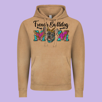 French Bulldog Mom Vintage Hoodie Designed By Ranaportraitstore