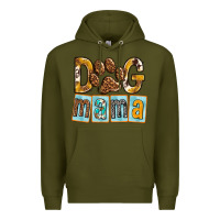 Army Green Dog Mama with Paw Premium Hoodie - texasbilliewilder