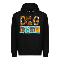 Black Dog Mama with Paw Premium Hoodie - texasbilliewilder