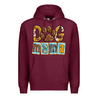 Burgundy Dog Mama with Paw Premium Hoodie - texasbilliewilder
