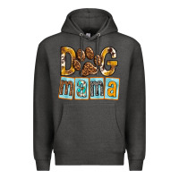 Charcoal Heather Dog Mama with Paw Premium Hoodie - texasbilliewilder