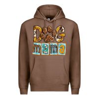 Chestnut Dog Mama with Paw Premium Hoodie - texasbilliewilder
