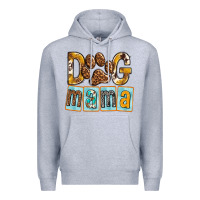 Heather Grey Dog Mama with Paw Premium Hoodie - texasbilliewilder