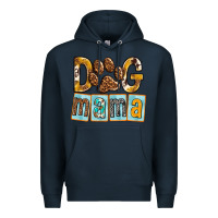 Navy Dog Mama with Paw Premium Hoodie - texasbilliewilder