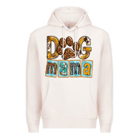 Pale Pink Dog Mama with Paw Premium Hoodie - texasbilliewilder
