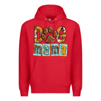 Red Dog Mama with Paw Premium Hoodie - texasbilliewilder