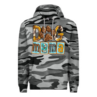 Slate Camo Dog Mama with Paw Premium Hoodie - texasbilliewilder